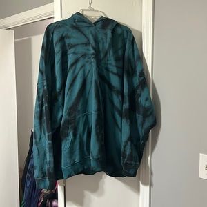 TJ Maxx No Boundaries 2x teal/black tie dye hoodie oversized fit